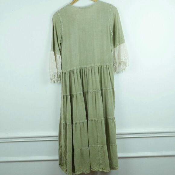 Vintage Renaissance Faire Dress Medieval 90s Size 6 Castlecore Tiered Midi - Picture 11 of 11